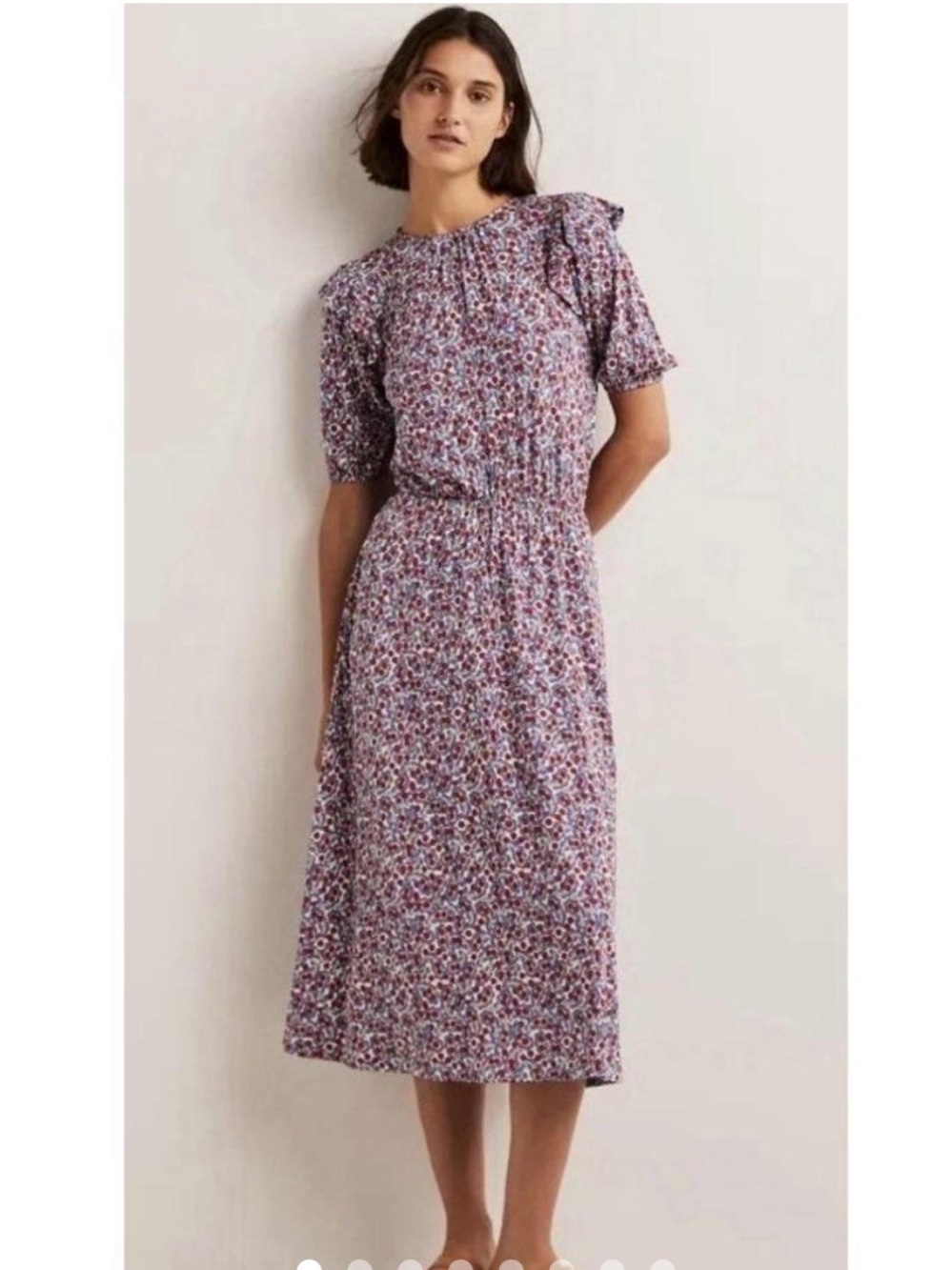 BODEN Floral Paisley Jersey Midi Dress 8 R
